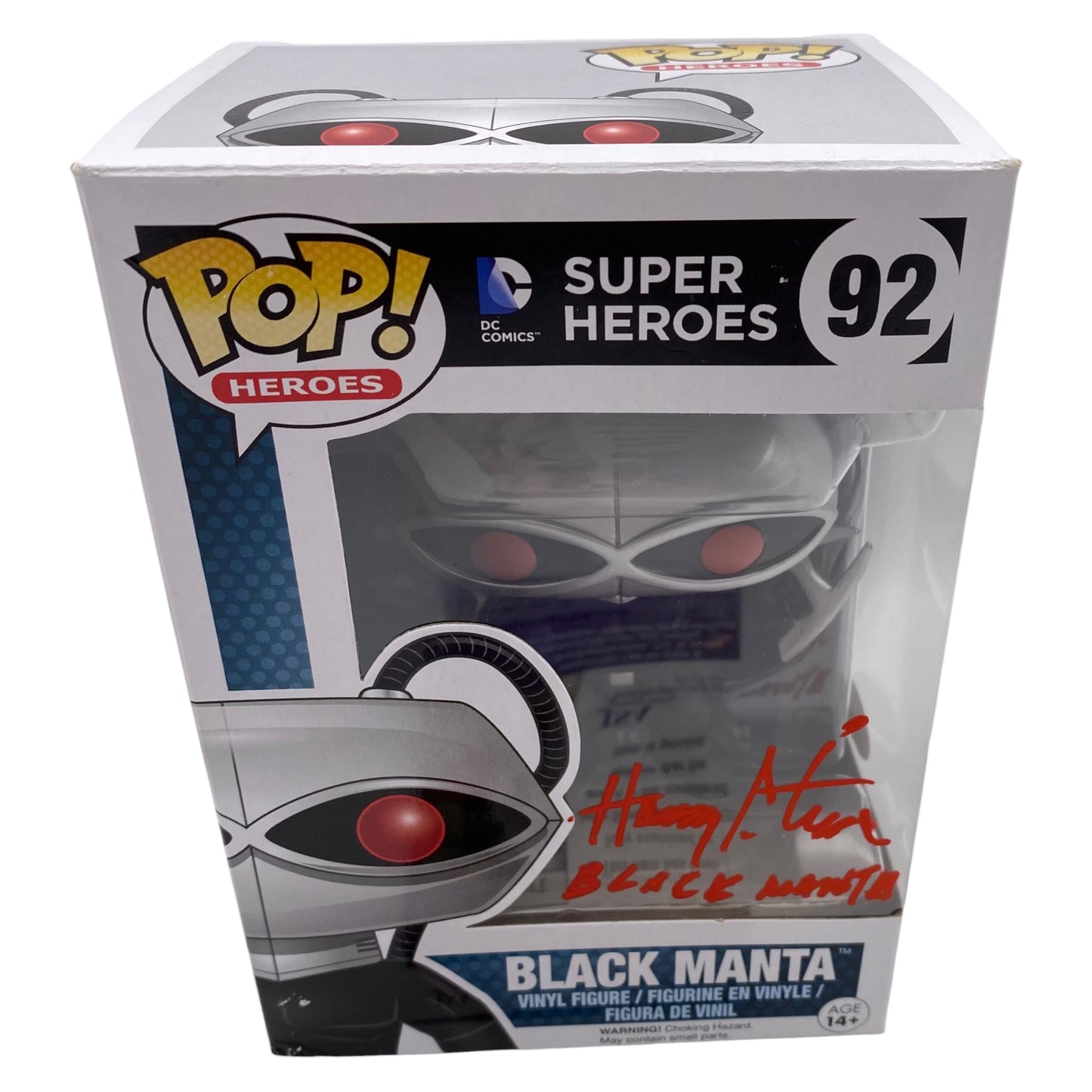 Funko Pop! Black Manta Super Heros #92 Signed by Harry Lennix