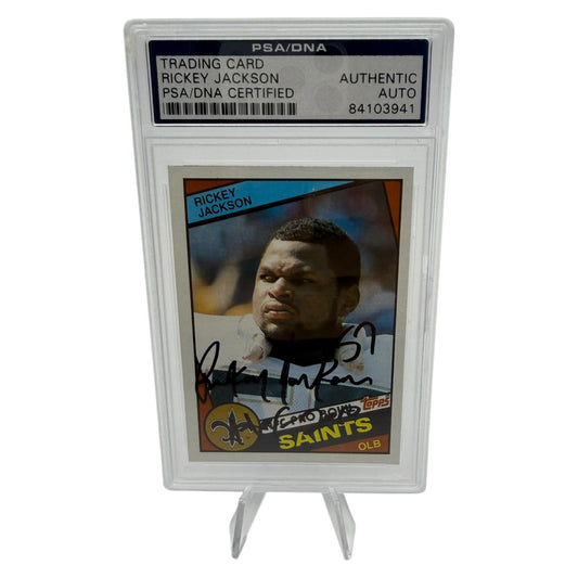 Rickey Jackson Signed New Orleans Saints 1984 Topps Rookie Trading Card PSA/DNA Slabbed