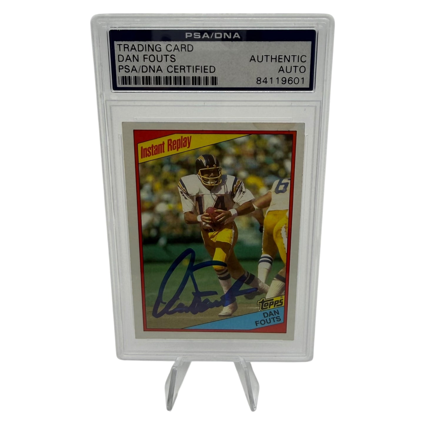 Dan Fouts Signed San Diego Chargers 1984 Topps Instant Replay Trading Card PSA/DNA Slabbed