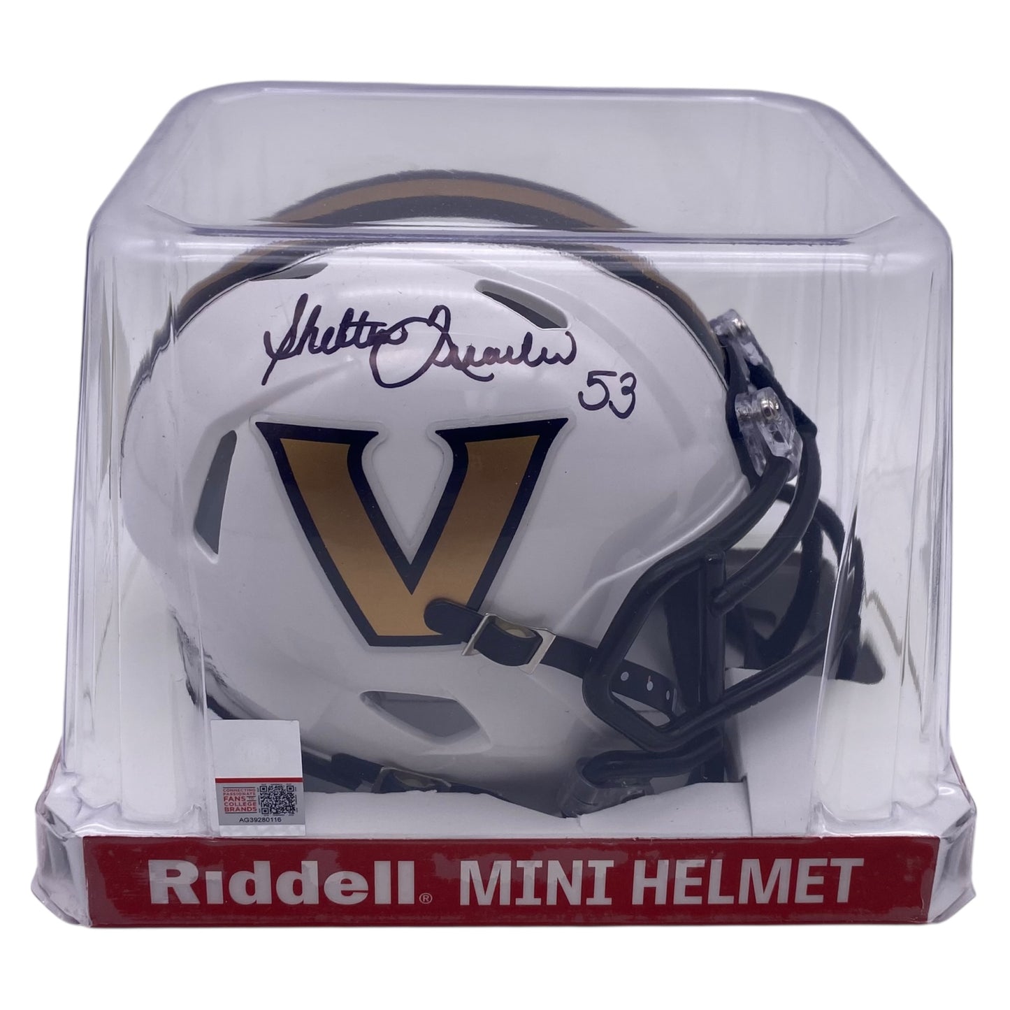 Shelton Quarles Signed Vanderbilt Commodores Mini Speed Football Helmet