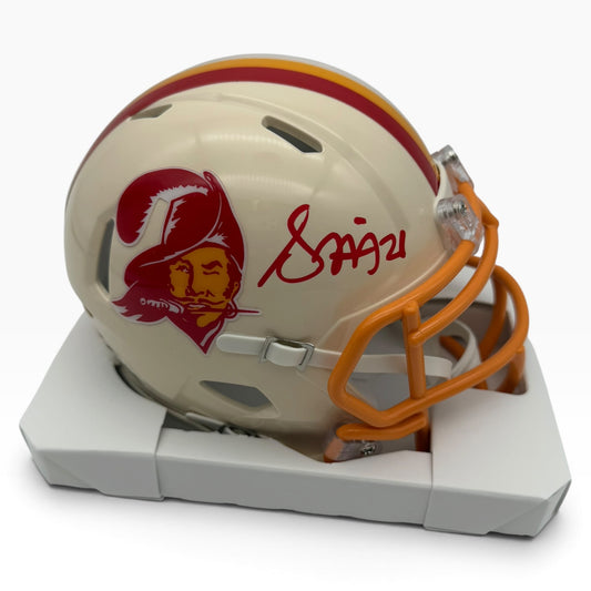 Benjamin Morrison Signed Tampa Bay Buccaneers Retro Alternate Speed Mini Football Helmet