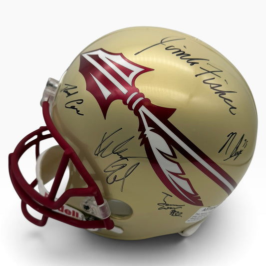 2013 Florida State Seminoles National Champions Team Signed Full Size Replica Helmet Jimbo Fisher, James Wilder Jr., Kenny Shaw, Rashad Greene, Nick O'Leary