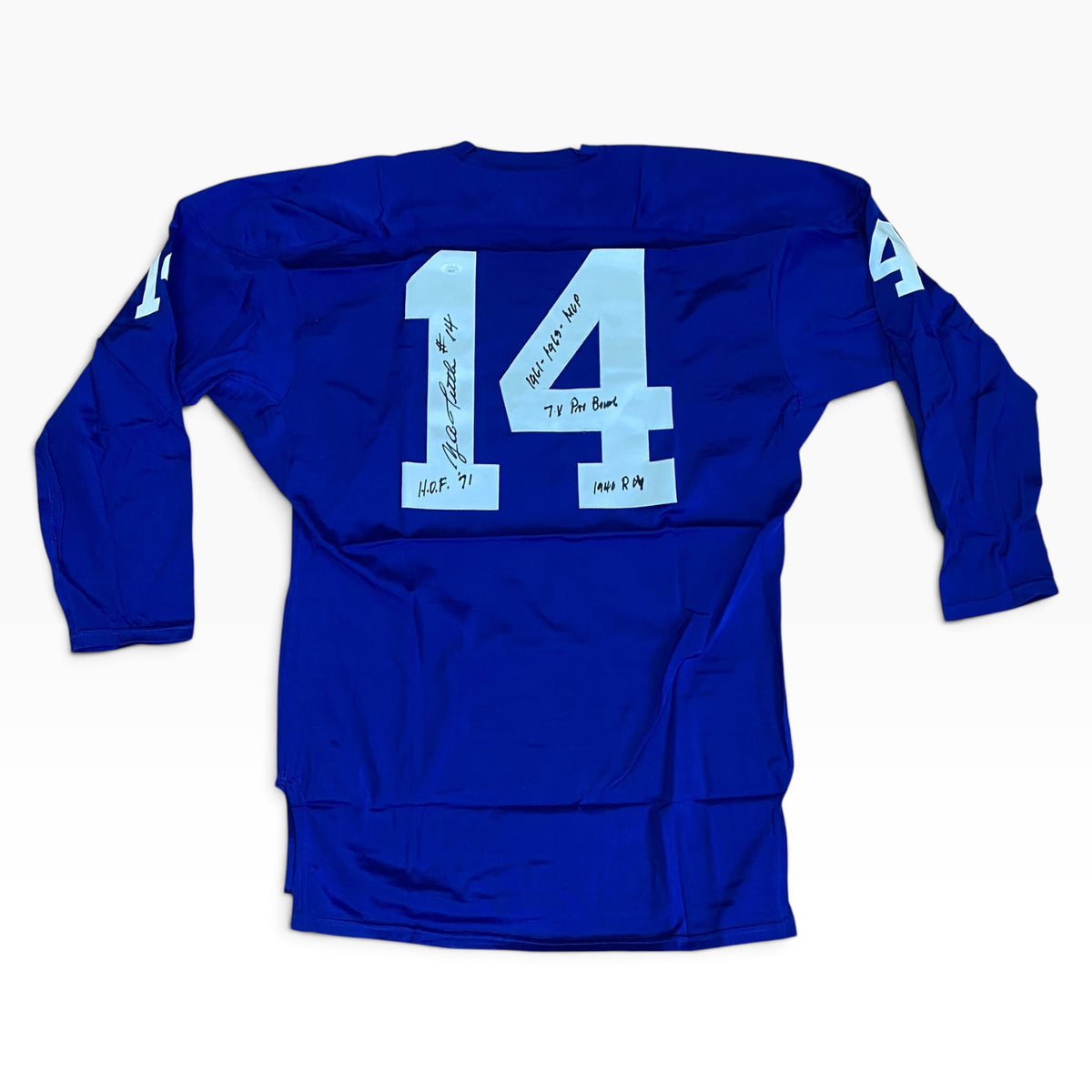 YA Tittle Signed Blue #14 Mitchell & Ness Authentic Jersey - New York Giants QB