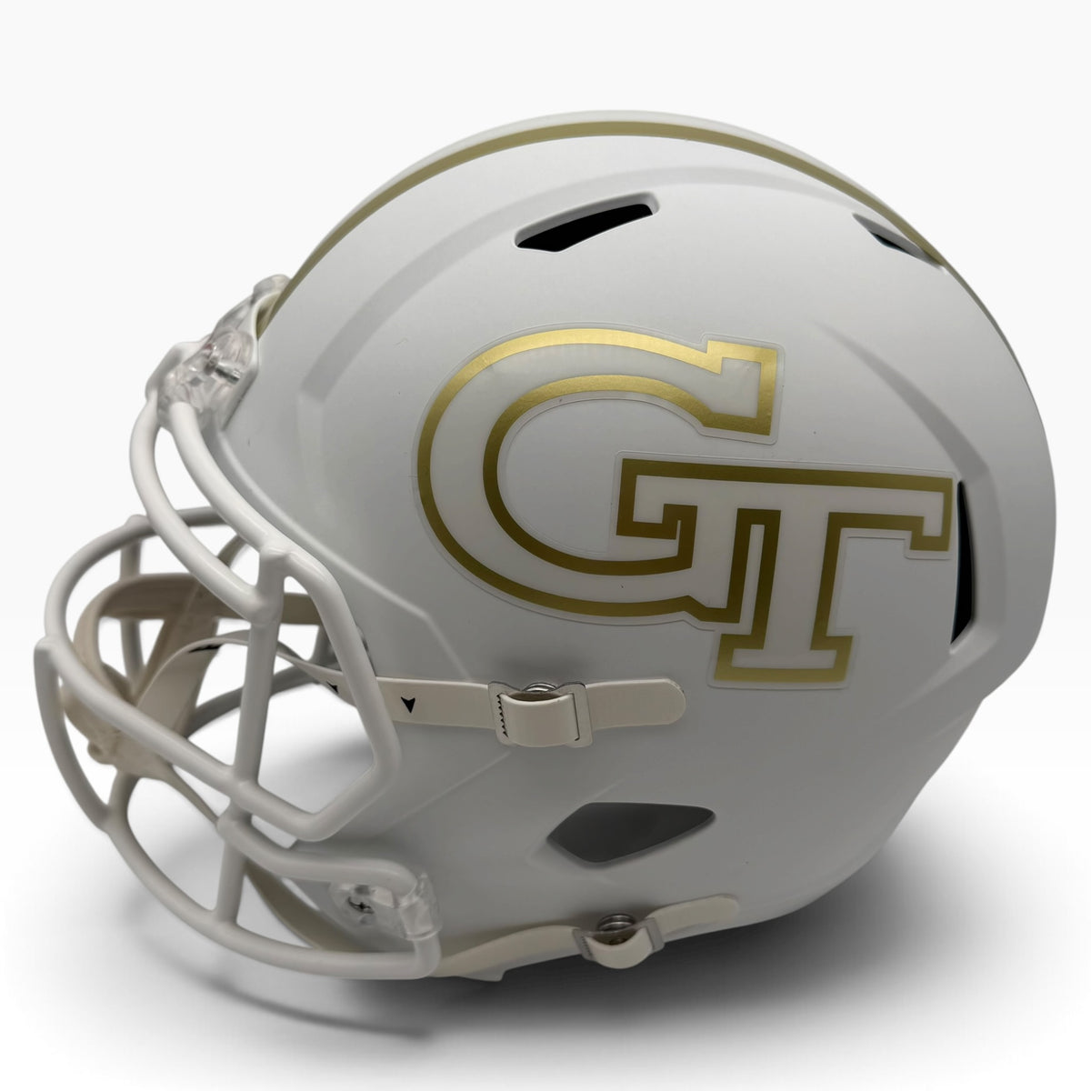 Justice Haynes Signed Georgia Tech Yellow Jackets White Speed Full Size Replica Helmet