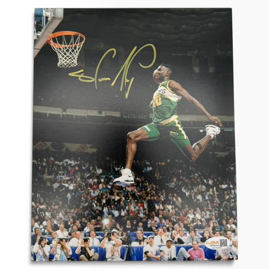 Shawn Kemp Signed Slam Dunk 8x10 Photo