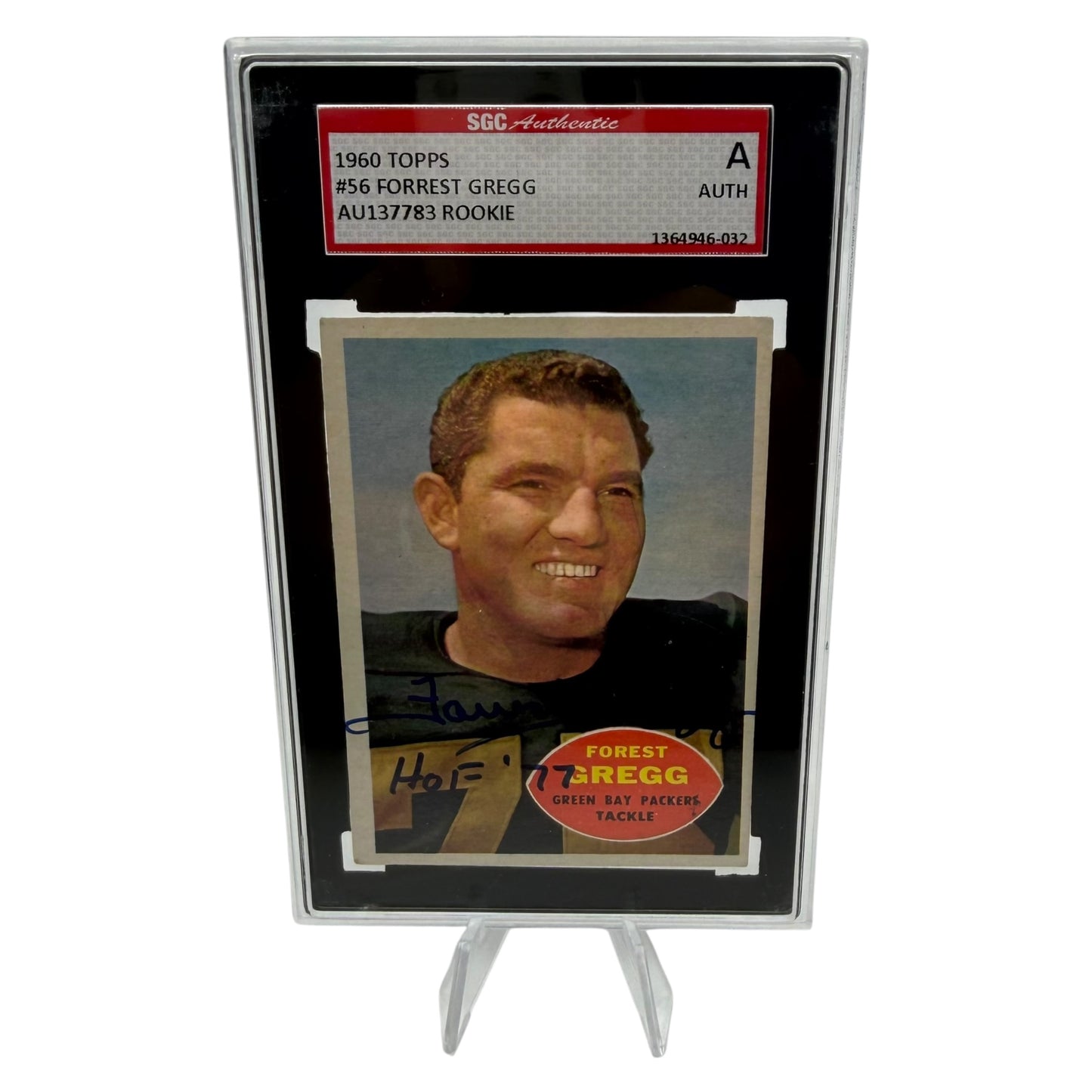 Forrest Gregg Signed Green Bay Packers 1960 Topps Rookie Trading Card SGC Slabbed