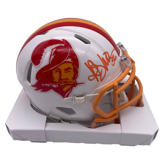 Hardy Nickerson Signed Tampa Bay Buccaneers Throwback Mini Speed Football Helmet