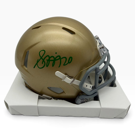 Benjamin Morrison Signed Notre  Dame Fighting Irish Speed Mini Football Helmet