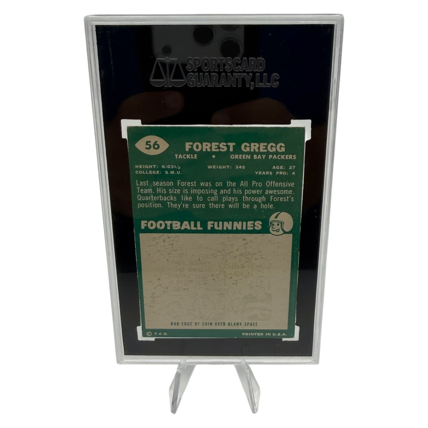 Forrest Gregg Signed Green Bay Packers 1960 Topps Rookie Trading Card SGC Slabbed