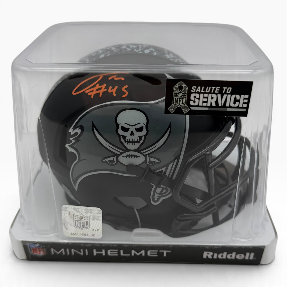 Josiah Trotter Signed Tampa Bay Buccaneers 2026 Salute to Service Night Ops Alternate Speed Mini Helmet