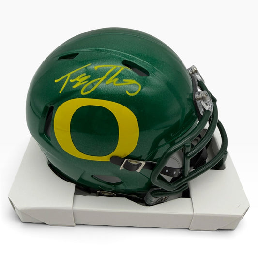 Tez Johnson Signed Oregon Ducks Green Speed Mini Football Helmet