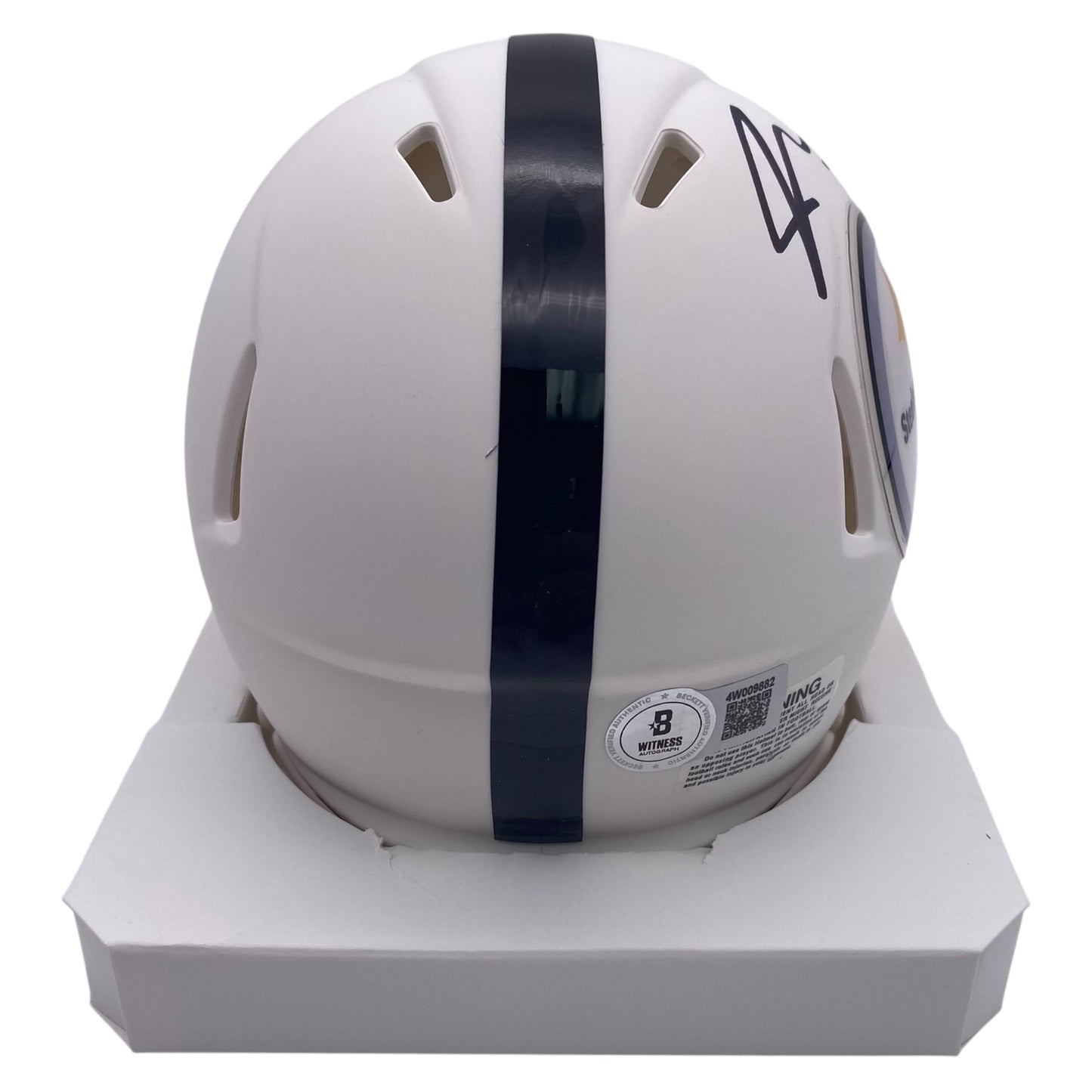 Jaylen Warren signed Pittsburgh Steelers Flat White Alternate Speed Mini Helmet