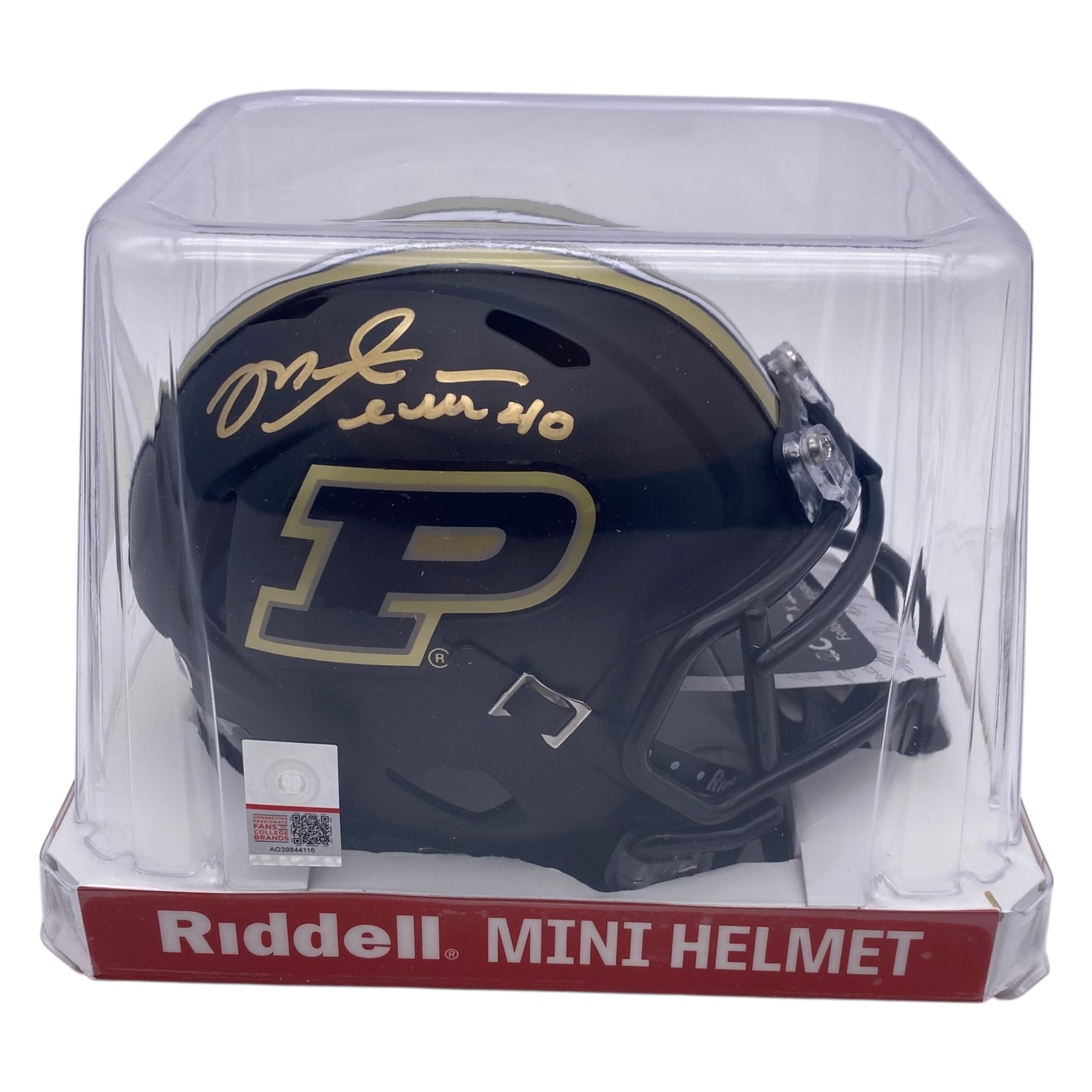 Mike Alstott Signed Purdue Boilermakers Speed Mini Helmet