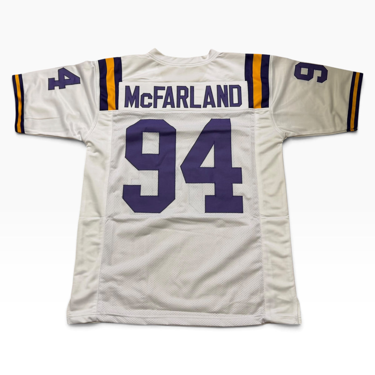 Booger McFarland White #94 Signed Stitched Jersey - LSU Tigers DL