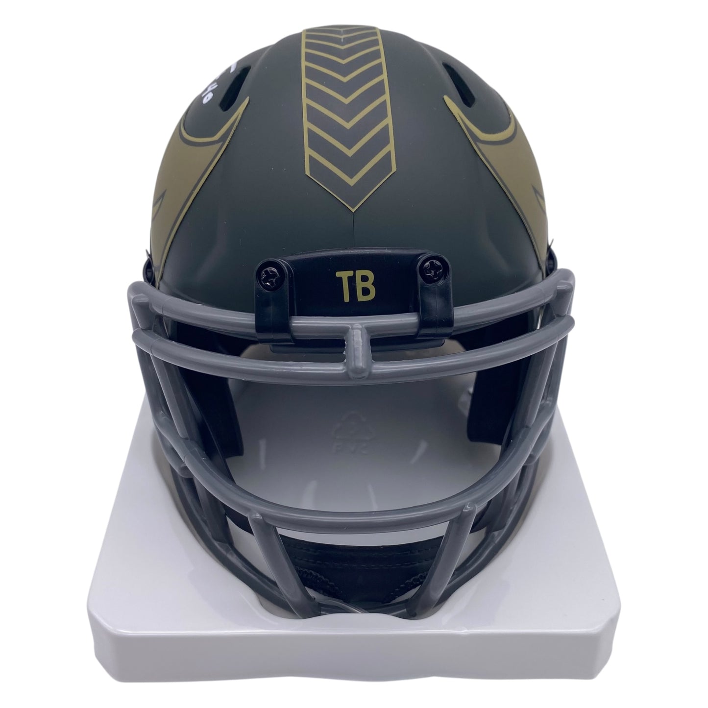 Mike Alstott Signed Tampa Bay Buccaneers 2025 Salute to Service Alternate Speed Mini Helmet