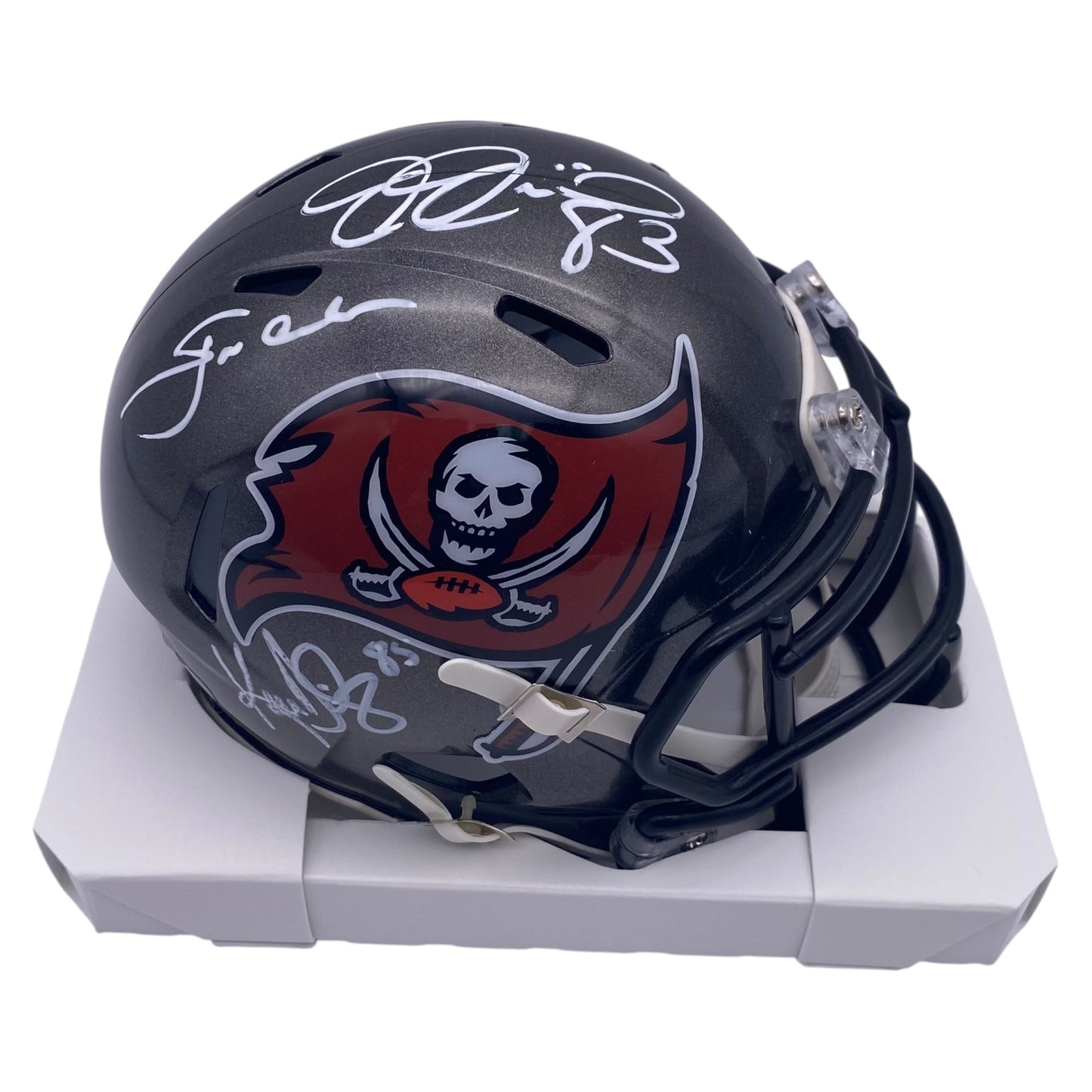 Joe Jurevicius, Coach Jon Gruden, Ken Dilger Signed Tampa Bay Buccaneers Speed Mini Helmet