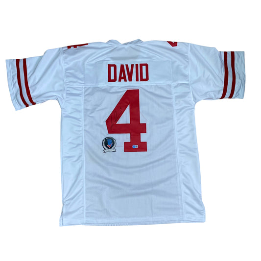 Lavonte David Signed White #4 Stitched Jersey Nebraska Cornhuskers LB