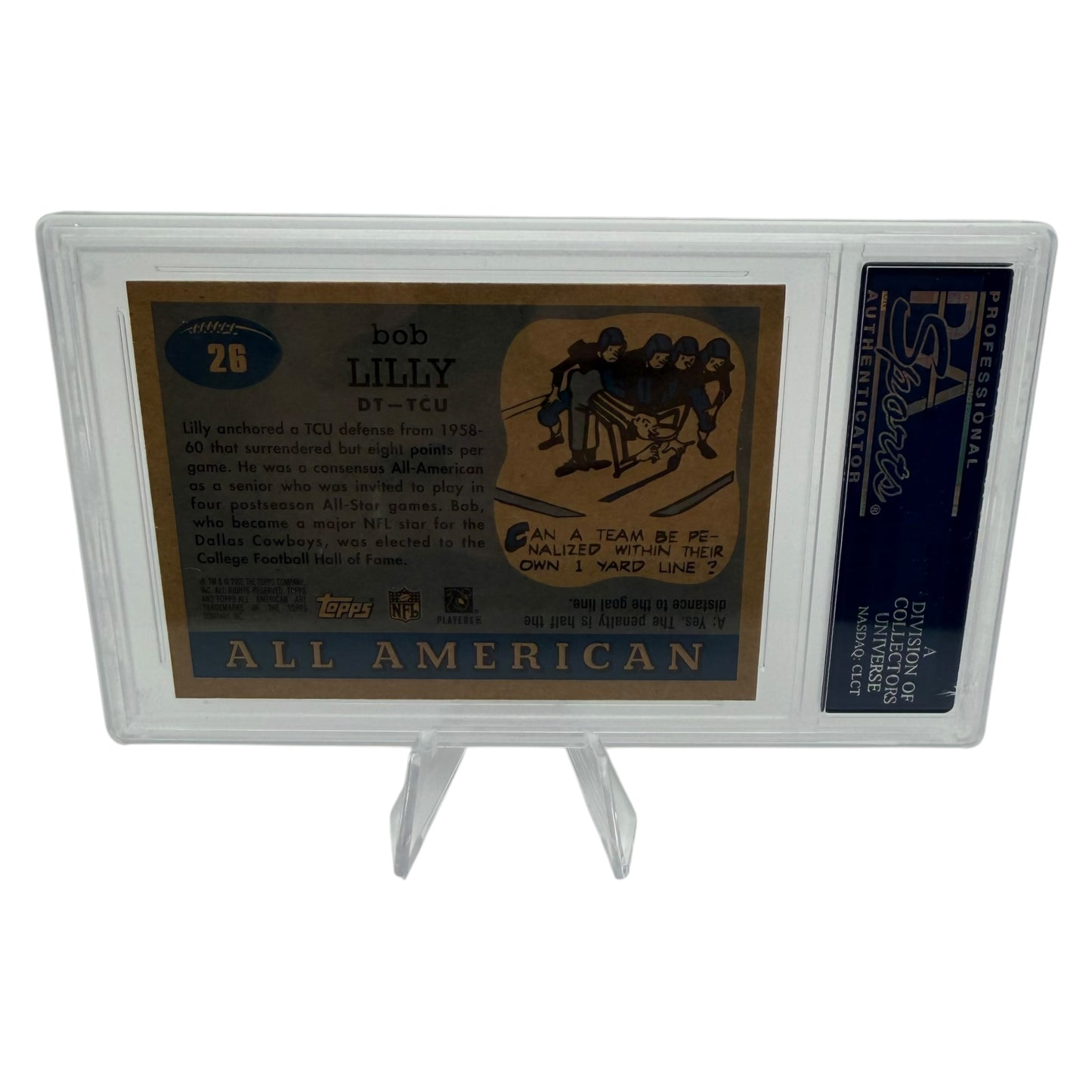 Bob Lilly Signed TCU Horned Frogs 2005 Topps All American Trading Card PSA/DNA Slabbed