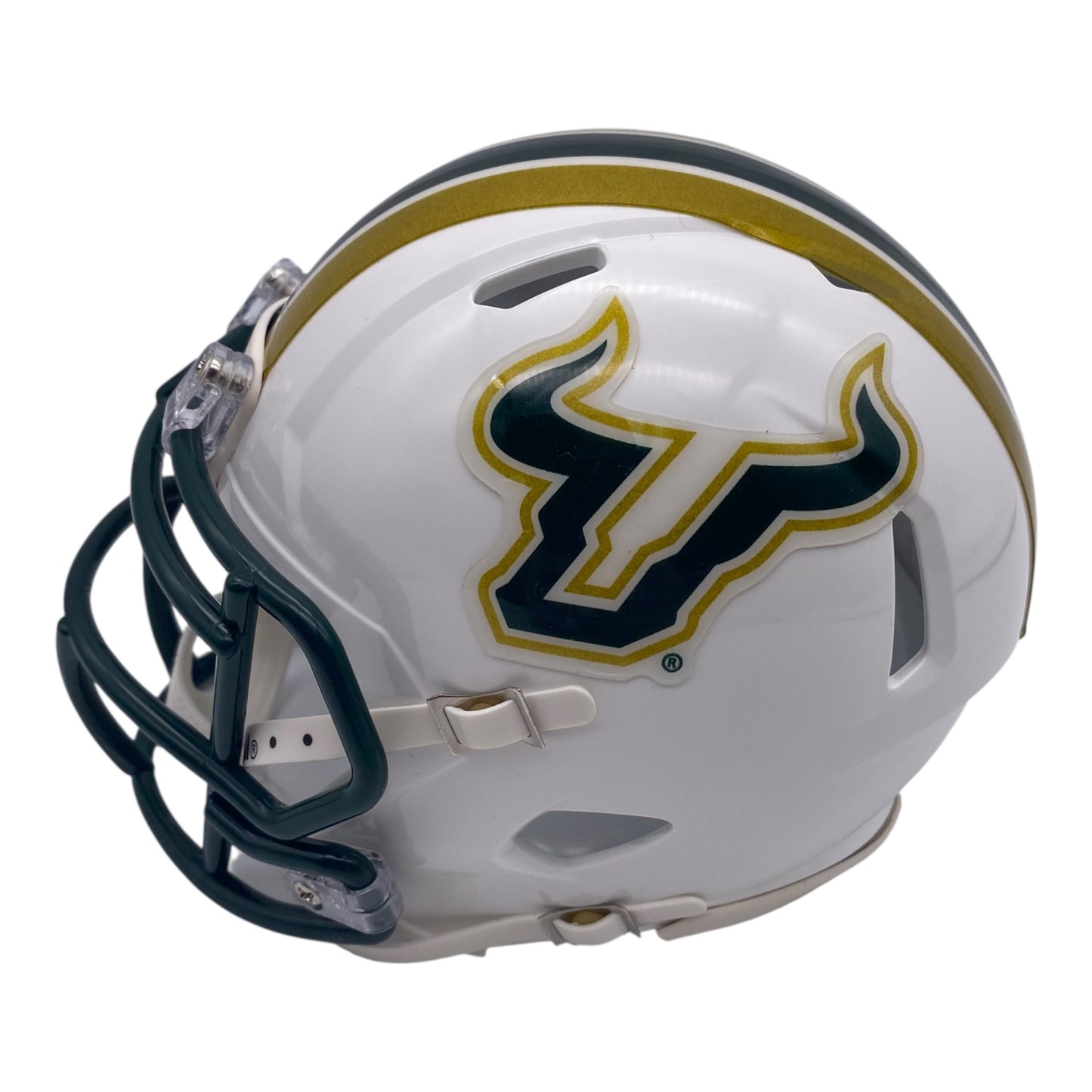 Brian Hartline Signed University of South Florida USF Bulls White Speed Mini Helmet