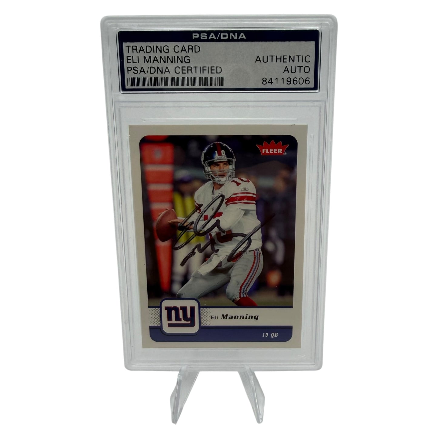 Eli Manning Signed New York Giants 2006 Fleer Trading Card PSA/DNA Slabbed