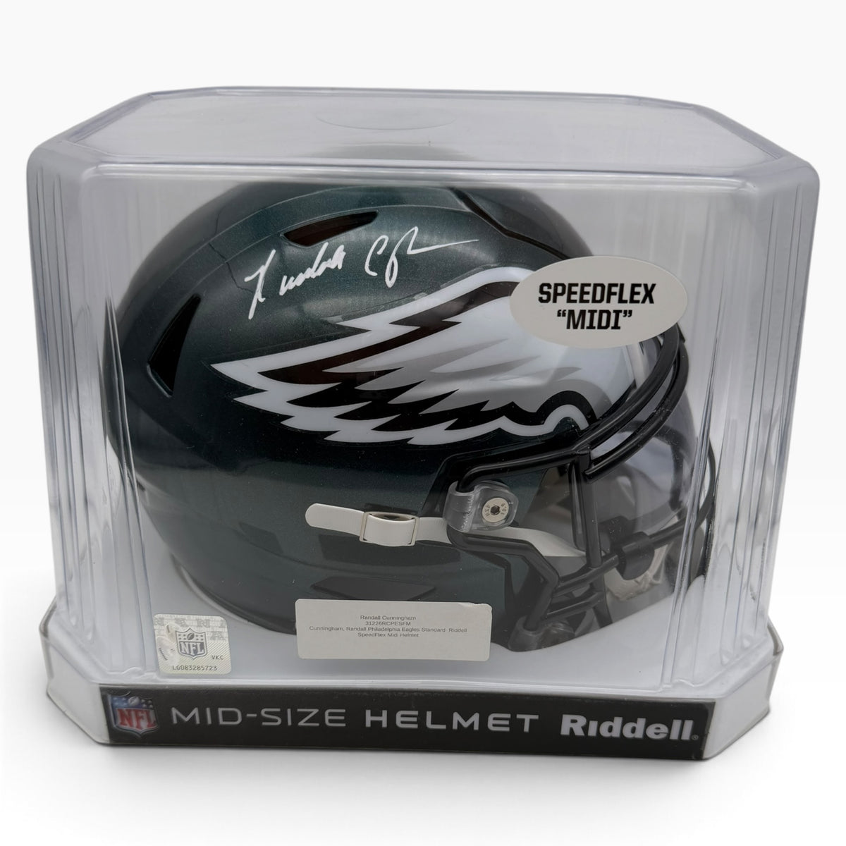 Randall Cunningham Signed Philadelphia Eagles SpeedFlex MIDI Mid-Size Football Helmet