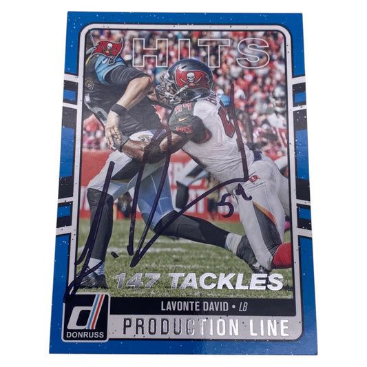 Lavonte David Signed Tampa Bay Buccaneers Trading Card