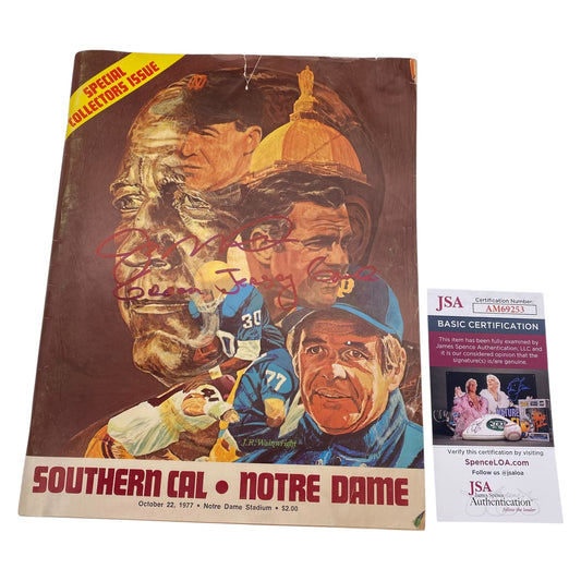 Joe Montana Signed Notre Dame Fighting Irish vs USC The Green Jersey Game Full Program Magazine