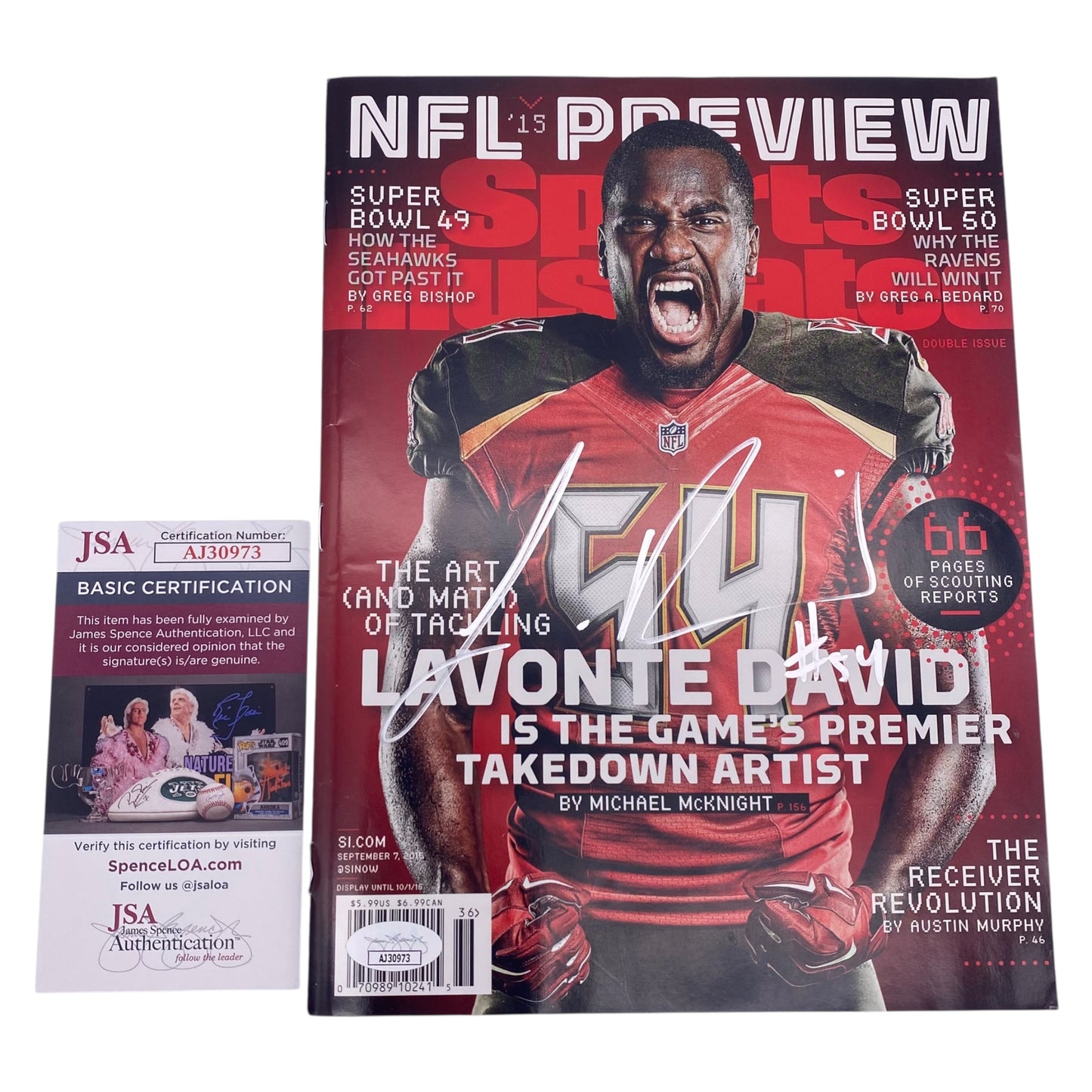Lavonte David Signed Tampa Bay Buccaneers Sports Illustrated Full Magazine