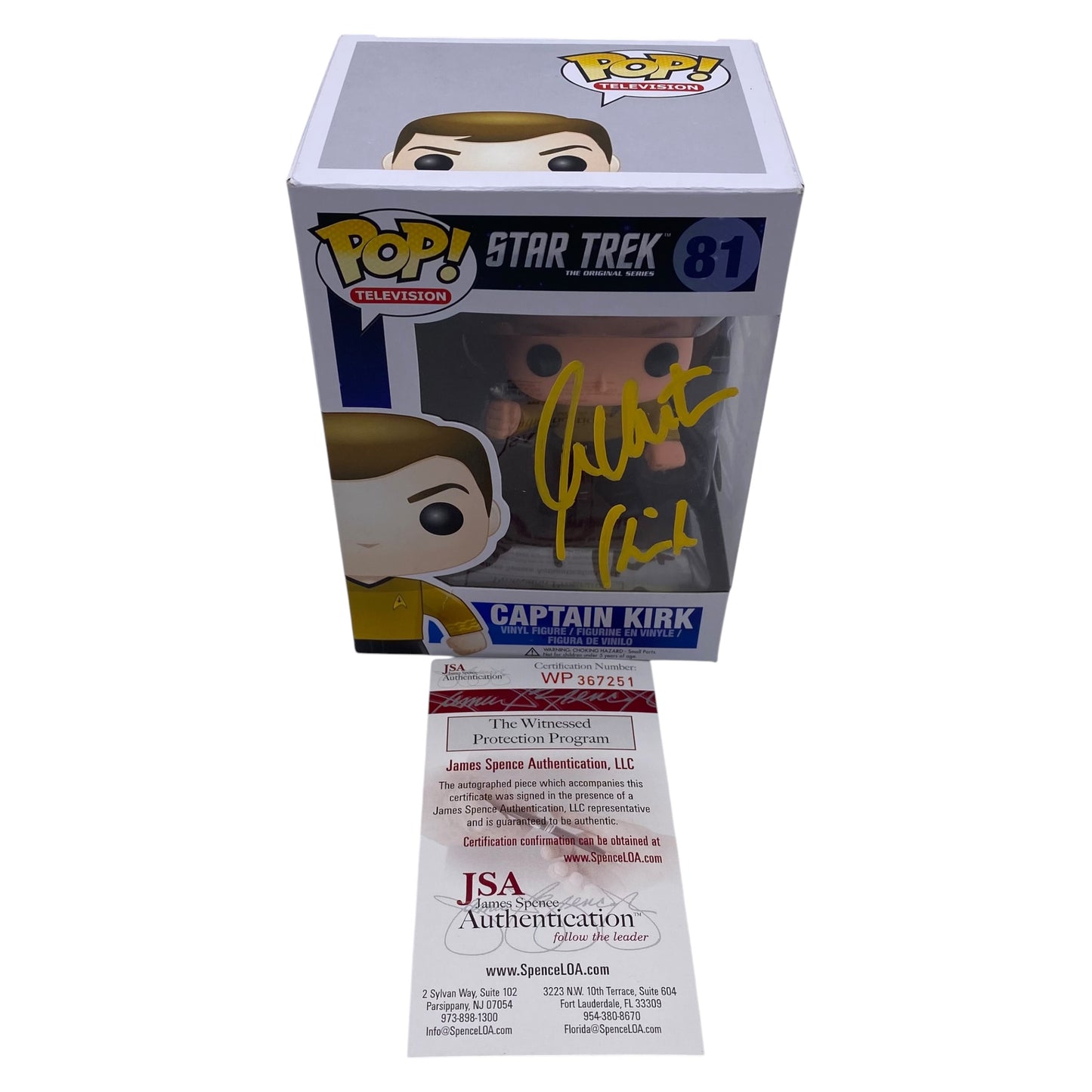 Funko Pop! Captain Kirk Star Trek #81 Signed by William Shatner