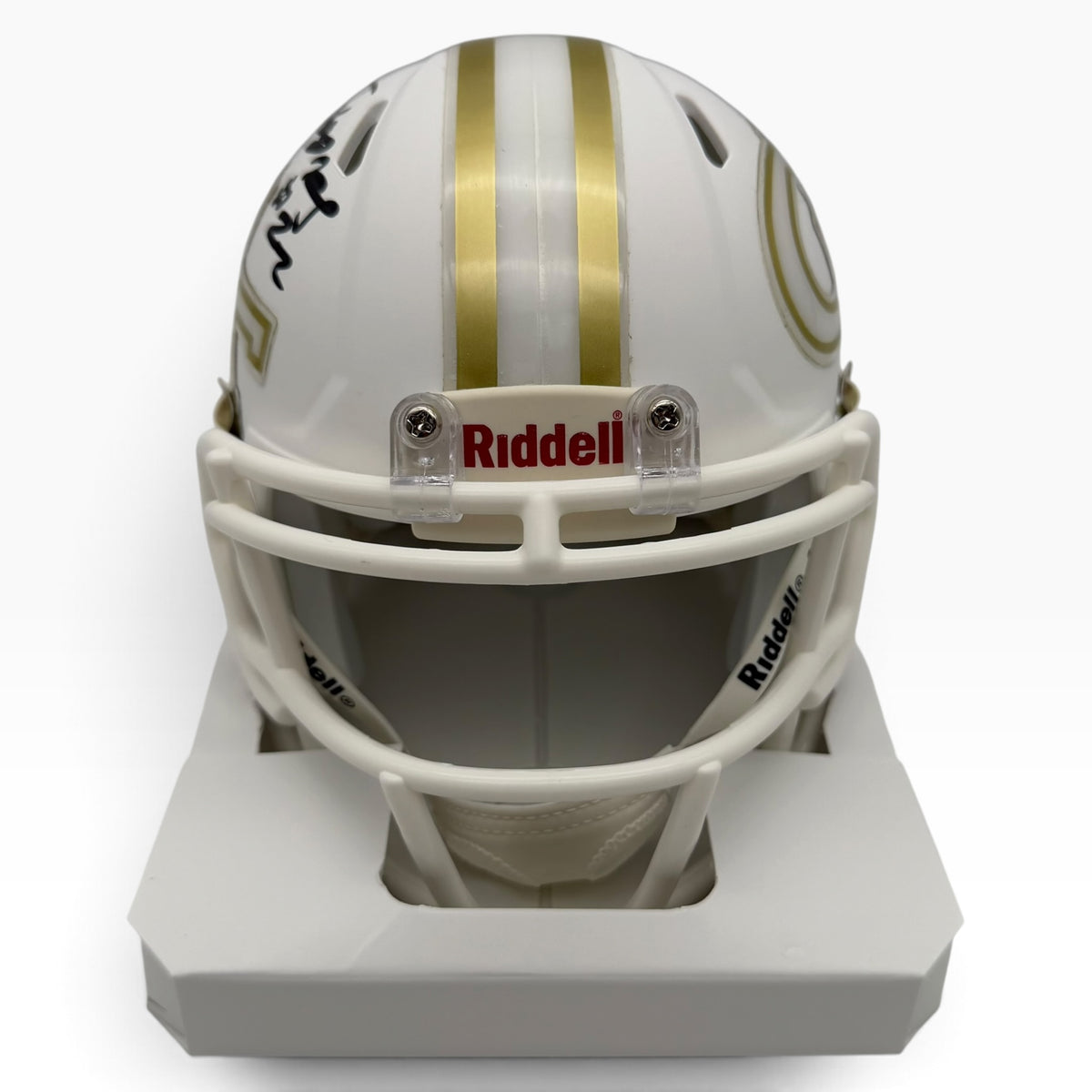 Justice Haynes Signed Georgia Tech Yellow Jackets White Speed Mini Helmet