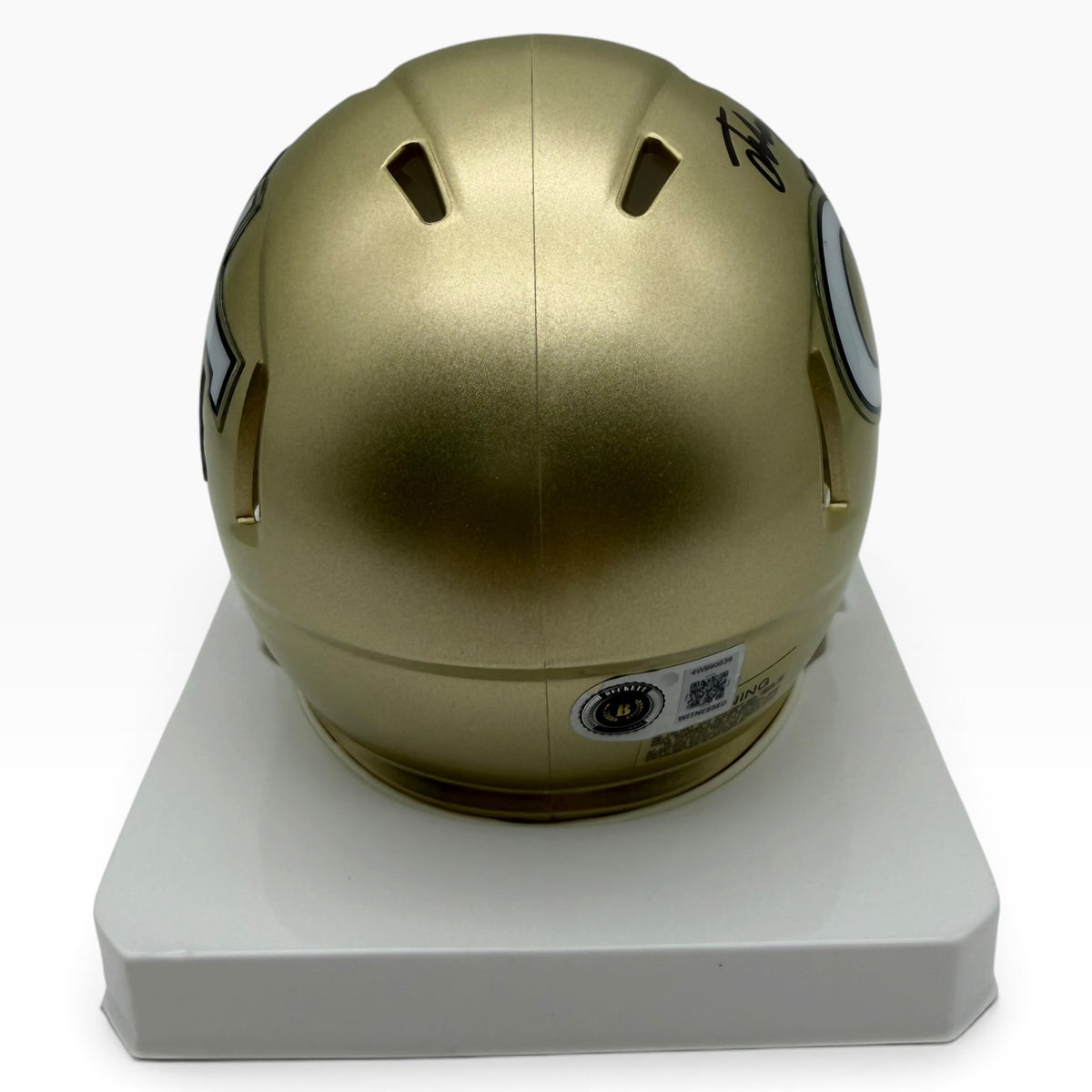 Justice Haynes Signed Georgia Tech Yellow Jackets Gold Speed Mini Helmet