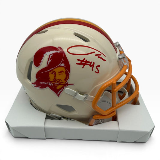 Josiah Trotter Signed Tampa Bay Buccaneers Retro Alternate Speed Mini Helmet