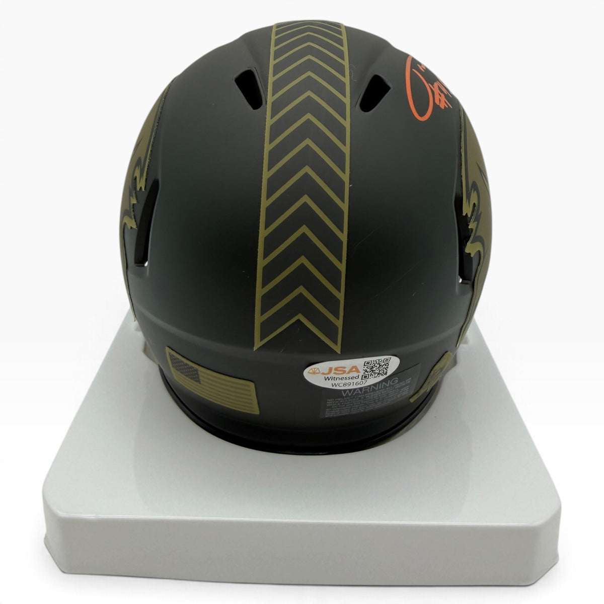 Josiah Trotter Signed Tampa Bay Buccaneers 2025 Salute to Service Alternate Speed Mini Helmet