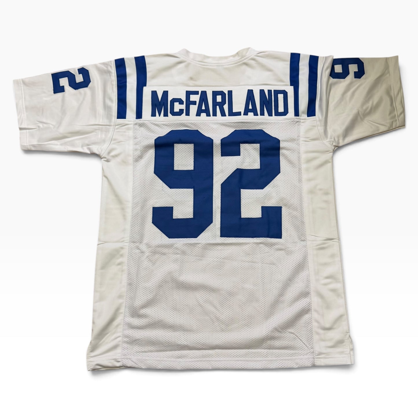 Booger McFarland White #92 Signed Stitched Jersey - Indianapolis Colts DL