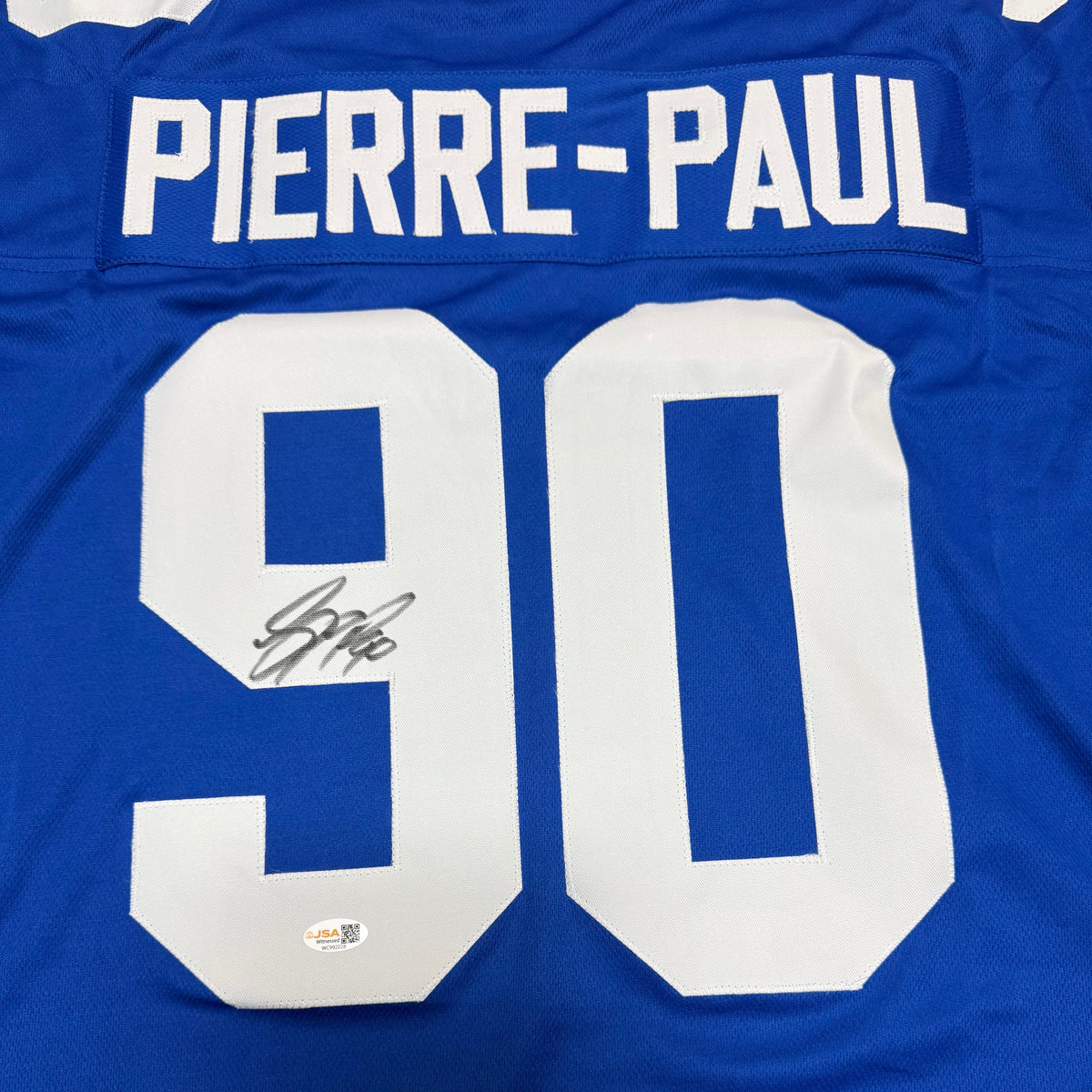 Jason Pierre-Paul Signed Blue #90 Jersey - New York Giants Edge
