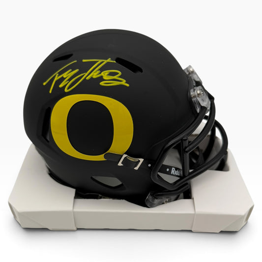 Tez Johnson Signed Oregon Ducks Black Speed Mini Football Helmet
