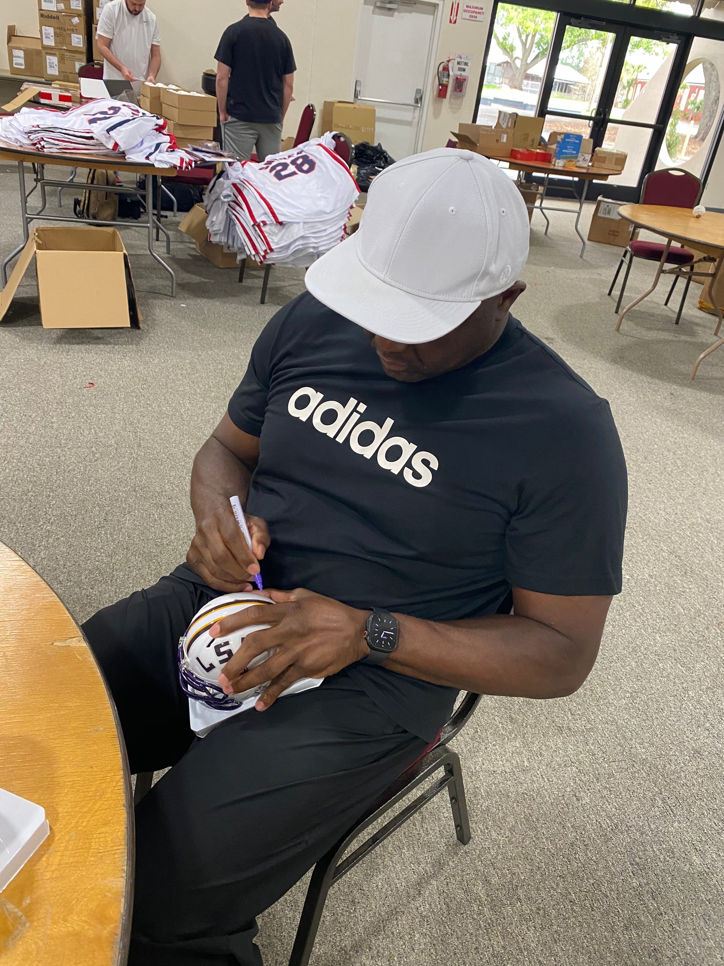 Anthony Booger McFarland Signed LSU Tigers White Alternate Mini Speed Football Helmet