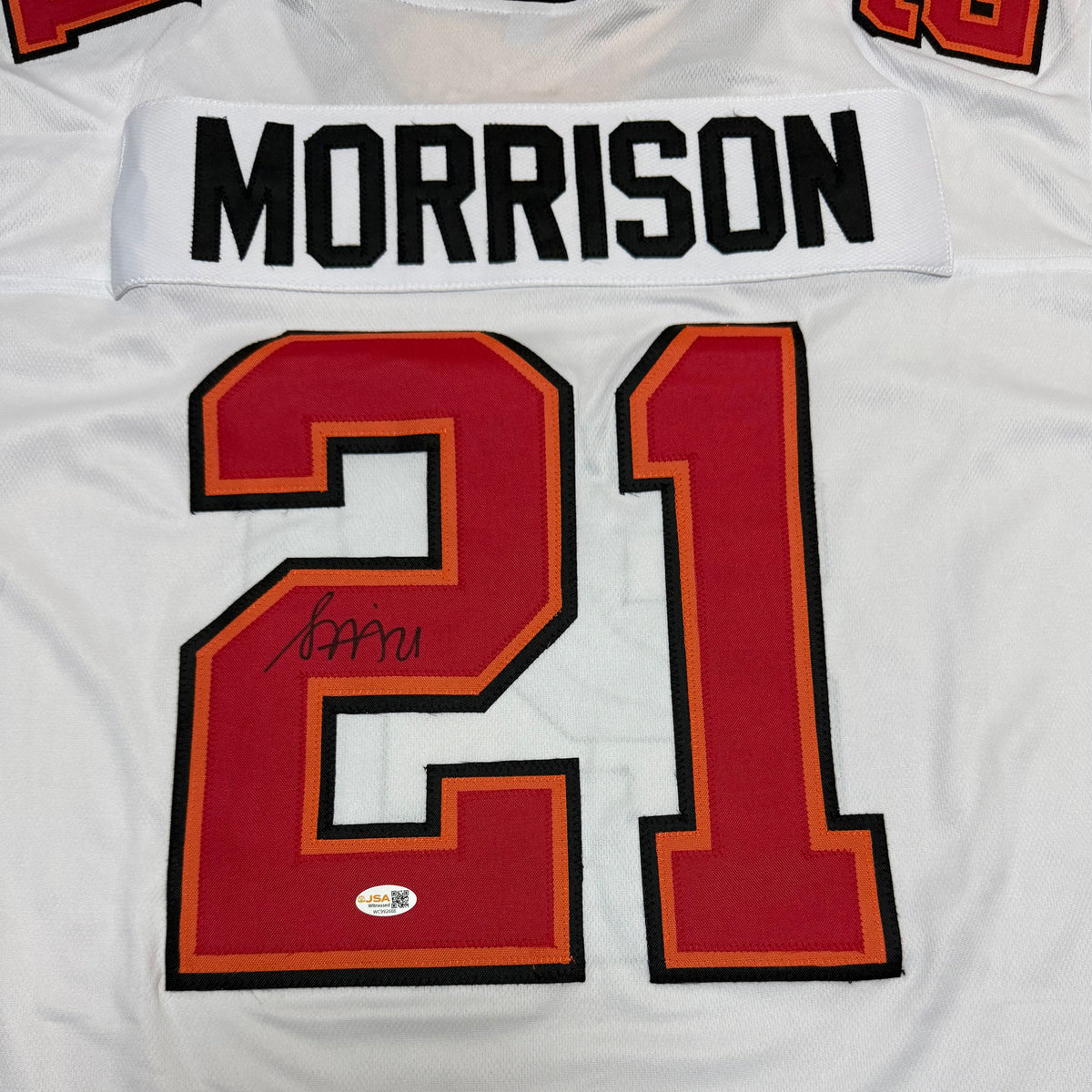 Benjamin Morrison Signed White #21 Jersey - Tampa Bay Buccaneers DB