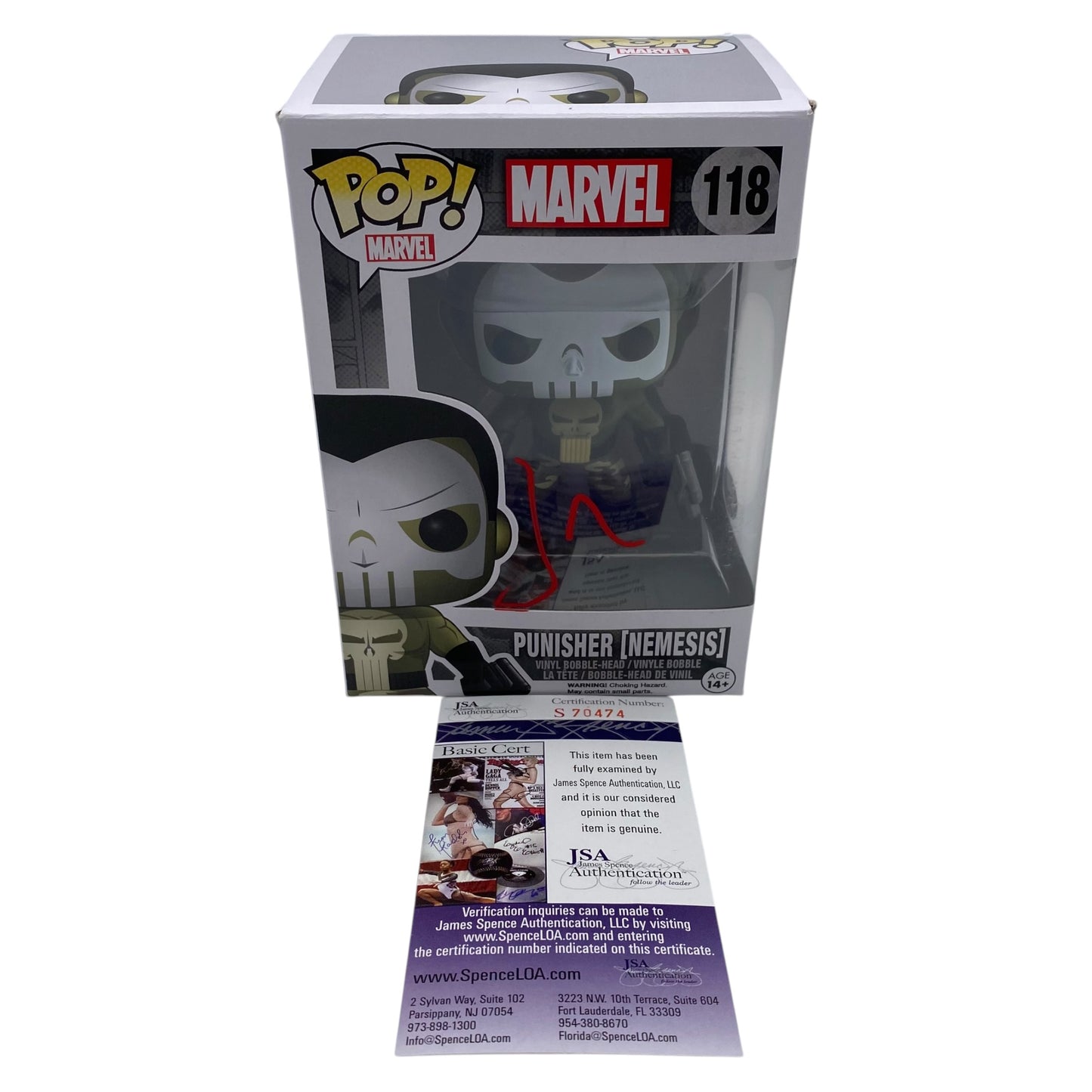 Funko Pop! Punisher (Nemesis) Marvel #118 Signed by Jon Bernthal