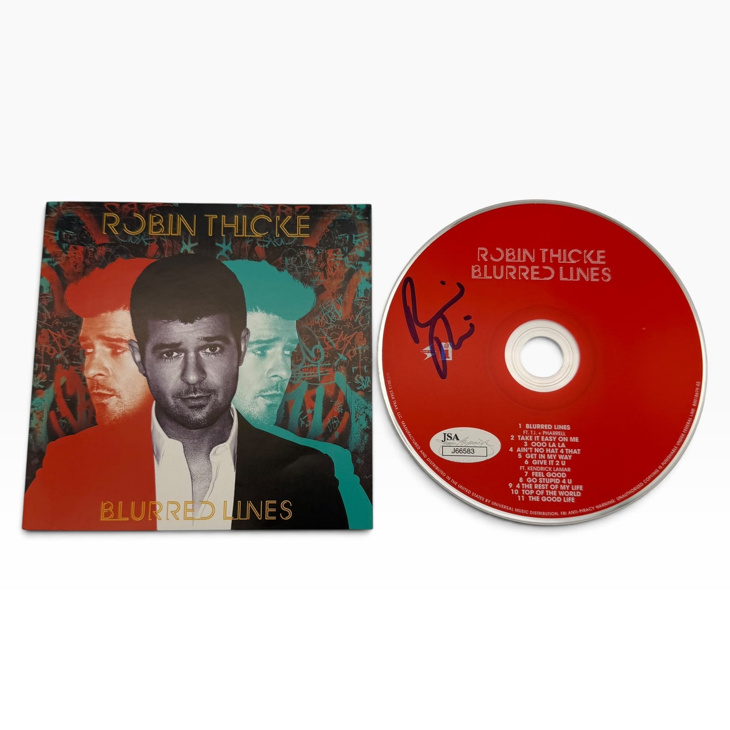 Robin Thicke Signed Blurred Lines CD