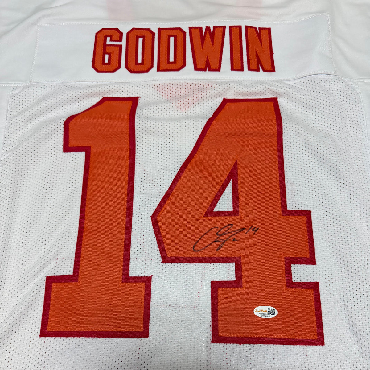 Chris Godwin Signed White Creamsicle #14 Stitched Jersey - Tampa Bay Buccaneers WR
