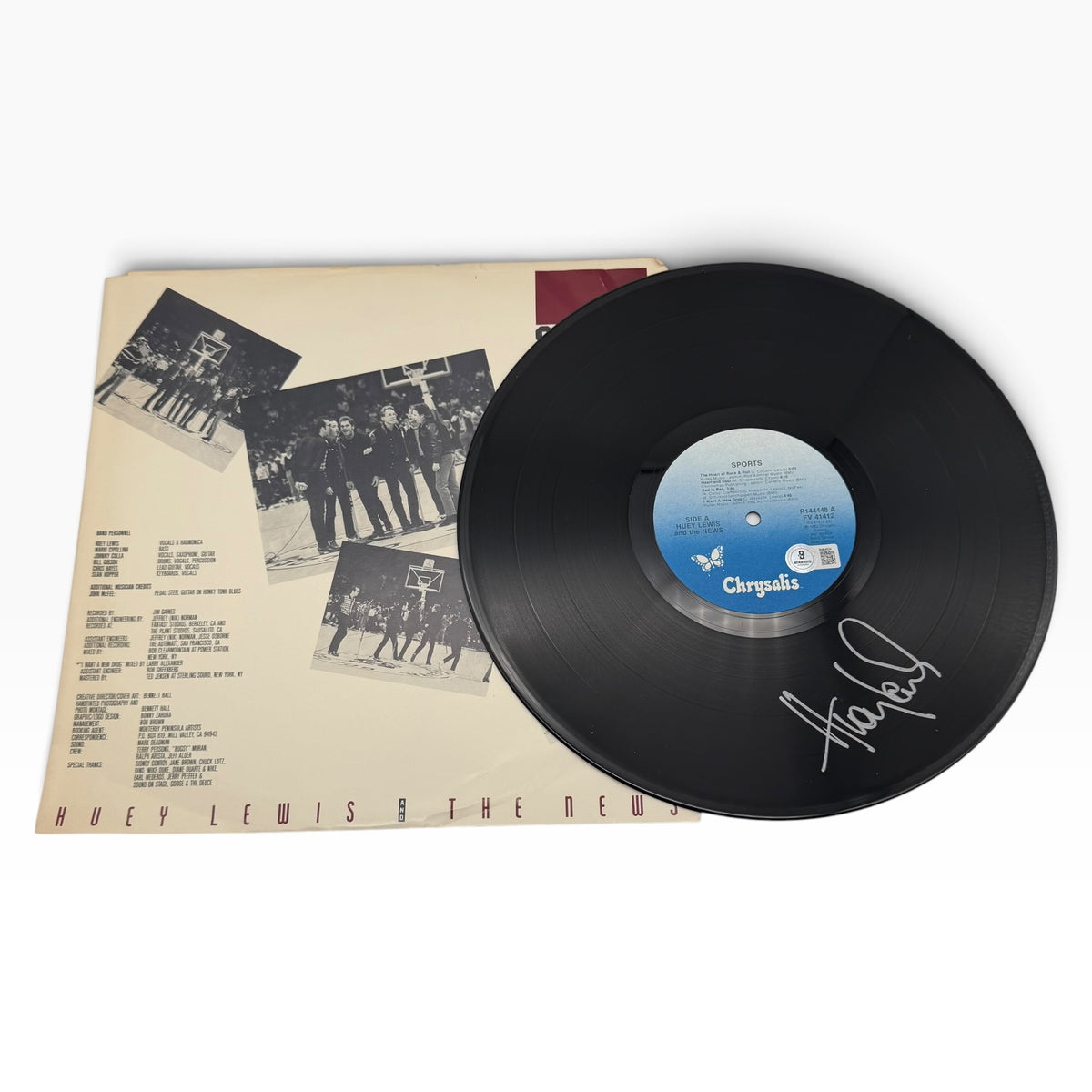 Huey Luis Signed Sports Vinyl Record Album Cover