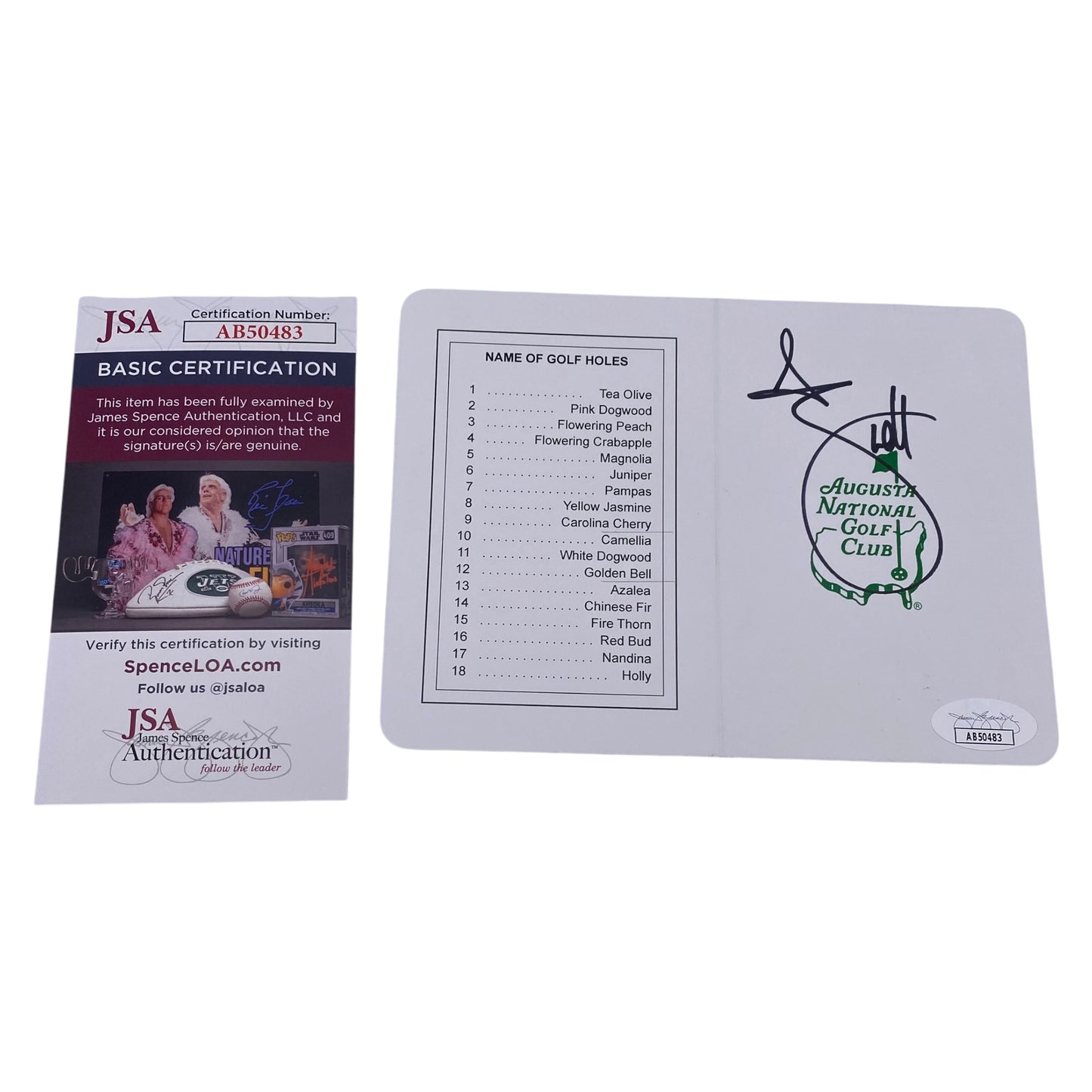Adam Scott Signed The Masters ScoreCard