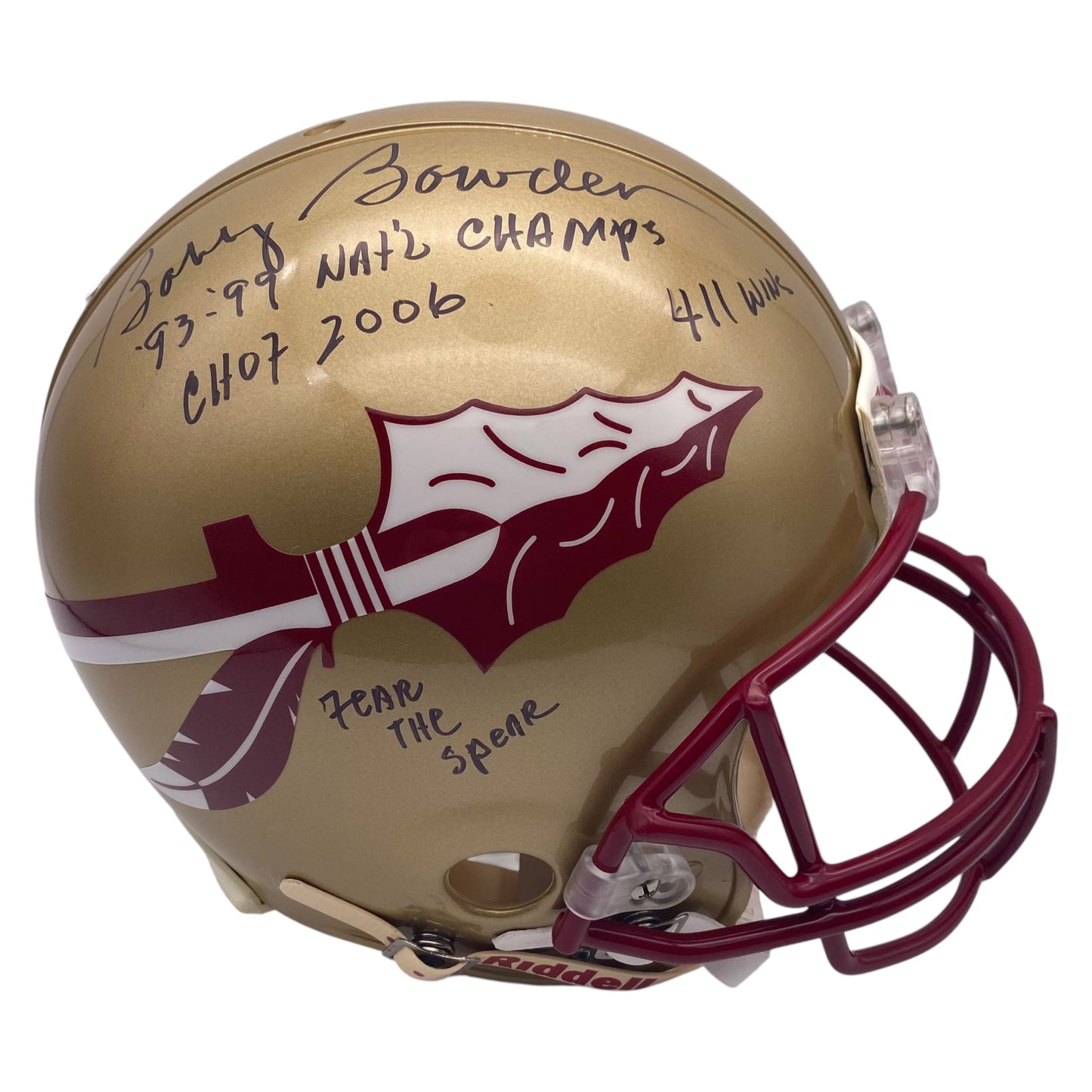 Coach Bobby Bowden Career Achievements Signed Florida State Seminoles Full Size Authentic Football Helmet