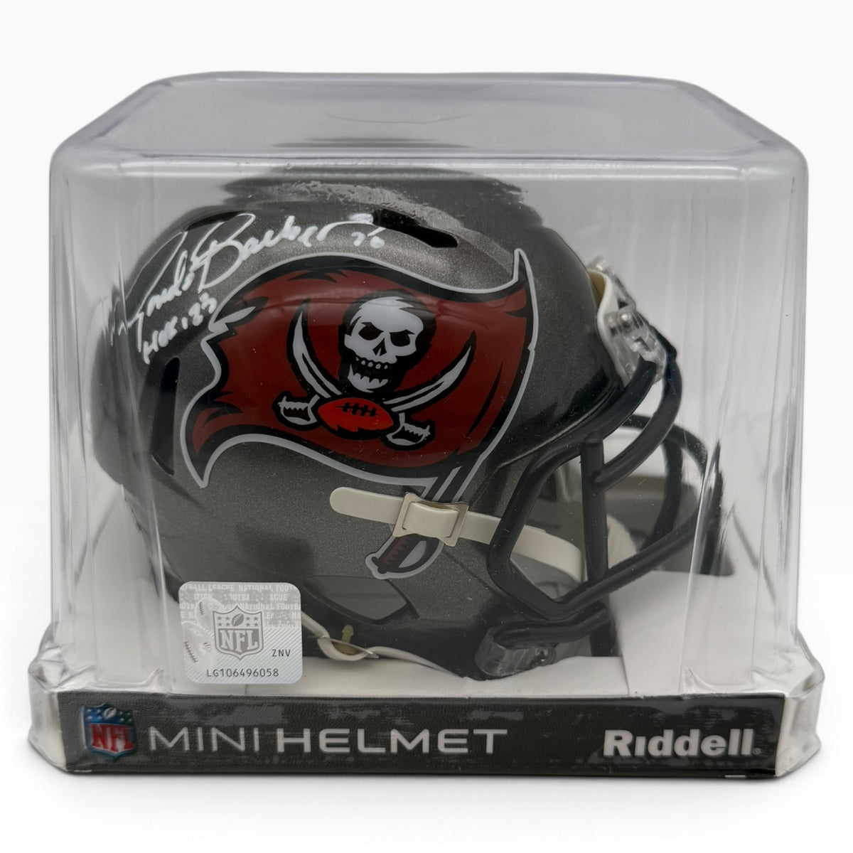 Ronde Barber Signed Tampa Bay Buccaneers Mini Speed Football Helmet