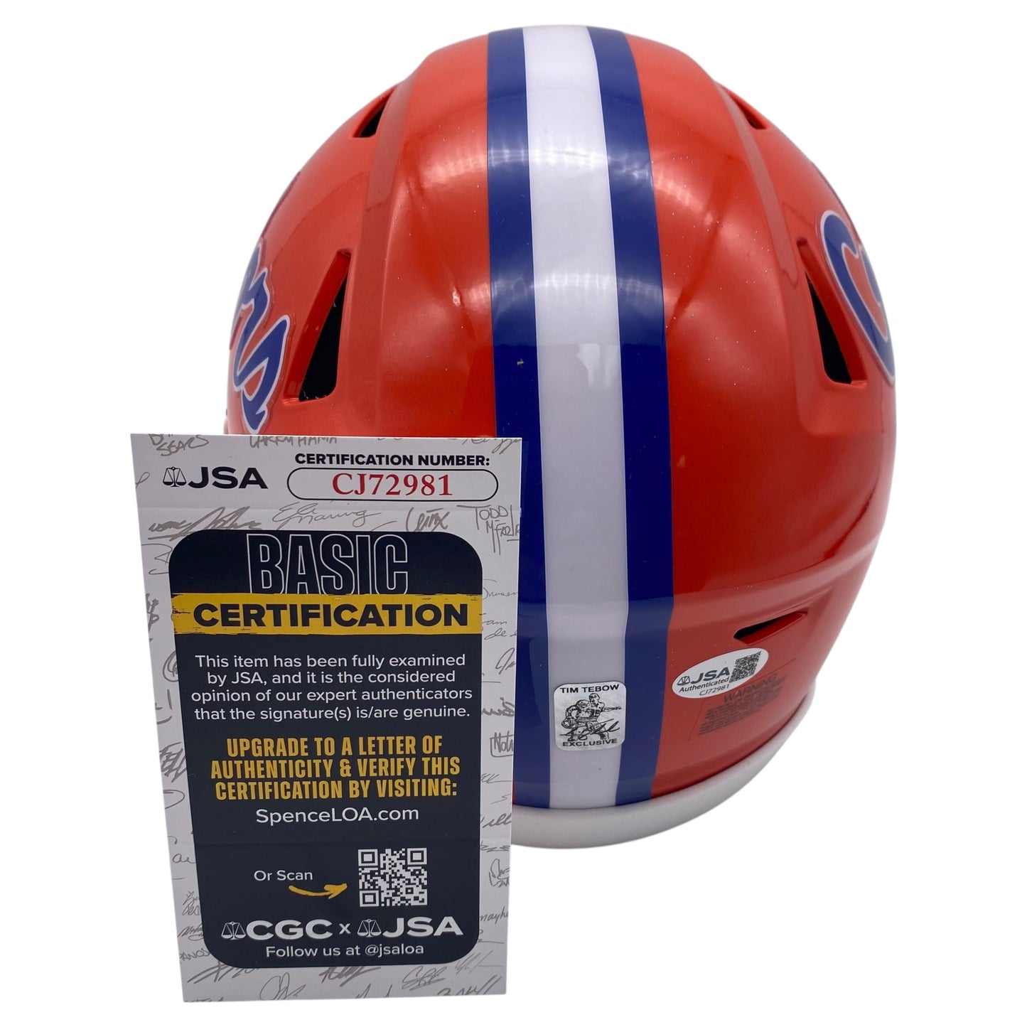 Tim Tebow Signed Florida Gators SpeedFlex MIDI Mid-Size Football Helmet