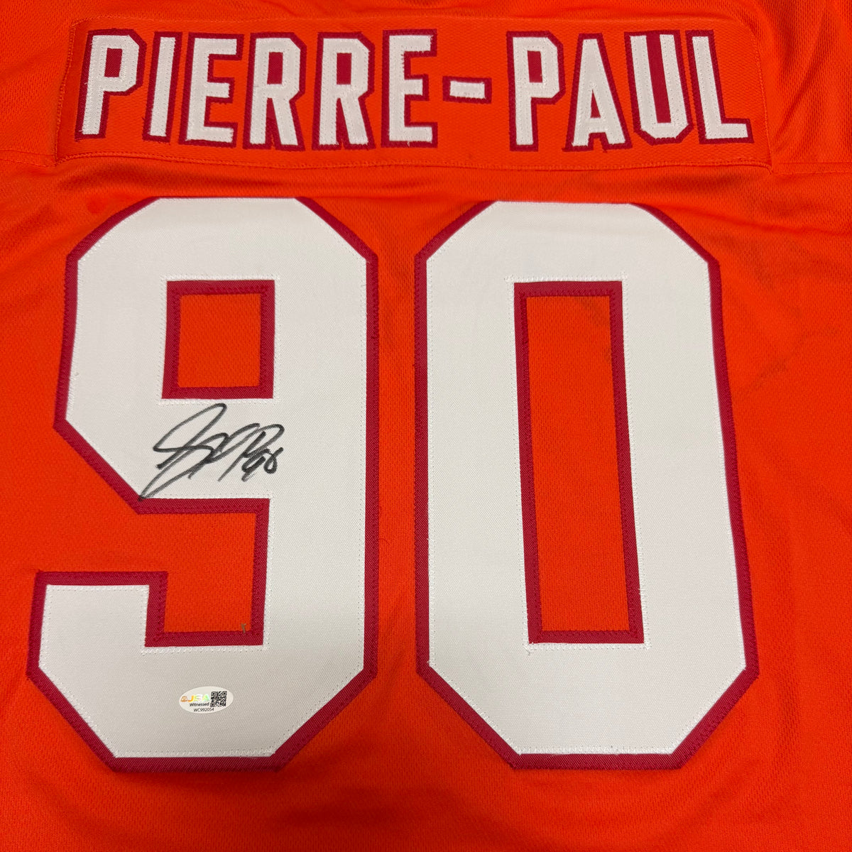 Jason Pierre-Paul Signed Orange #90 Jersey - Tampa Bay Buccaneers Edge