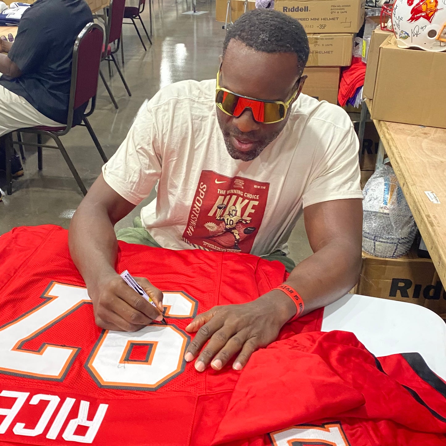 Simeon Rice signed Red #97 stitched jersey - Tampa Bay Buccaneers DE