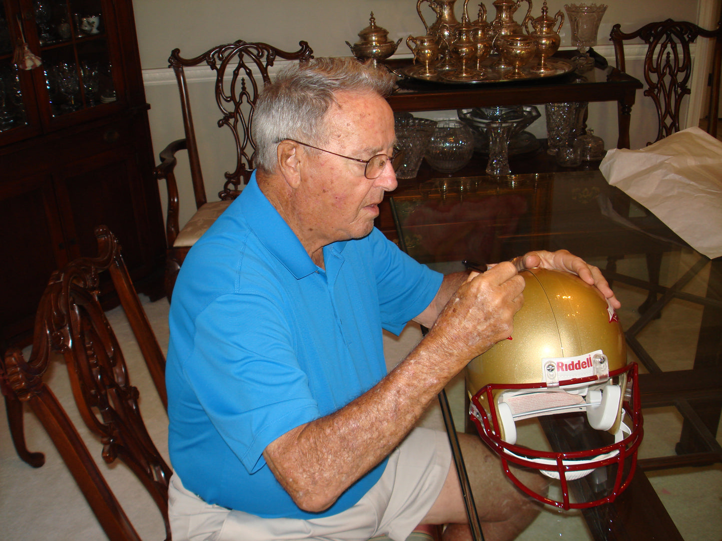 Coach Bobby Bowden and Peter Warrick 1999 National Champs Signed Florida State Seminoles Full Size Replica Football Helmet