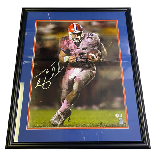 Tim Tebow Signed Florida Gators 16x20 Photo - Custom Framed